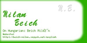 milan beich business card